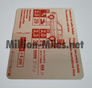 MB Tire pressure W201 250D #0275