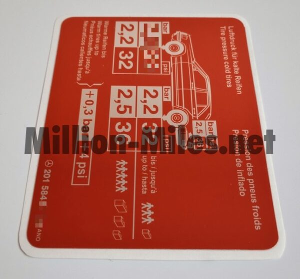 MB Tire pressure W201 2.0 #0282
