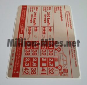MB Tire pressure W124 420 #0300