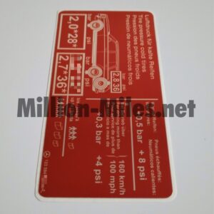 MB Tire pressure W123 Estate #0309