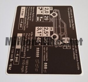 MB Tire pressure W124 E200 Estate #0322