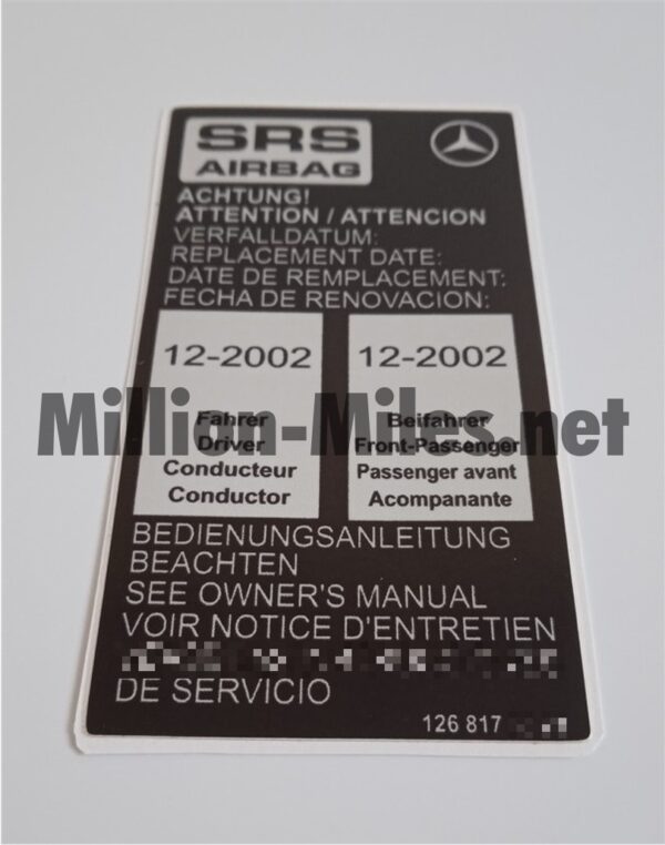 MB SRS 2 Airbags #0346