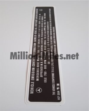 MB R107 SL 1973 US Emission Control #0378