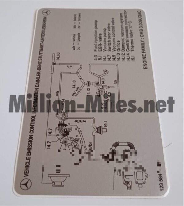MB W123 300D Emission Control US #0485