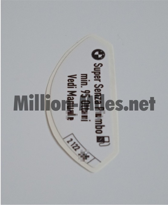 BMW 98ROZ Super Bleifrei Fuel Tank Cap GER #0607