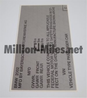 BMW E10 2002 VIN US (blank) #0757