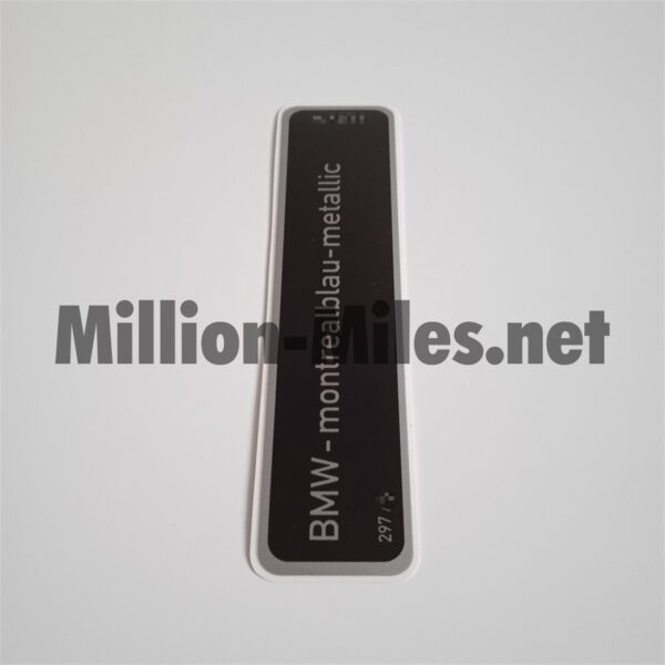 BMW E34 E36 E38 E39 Colour Code 297 Montrealblau Metallic #0811