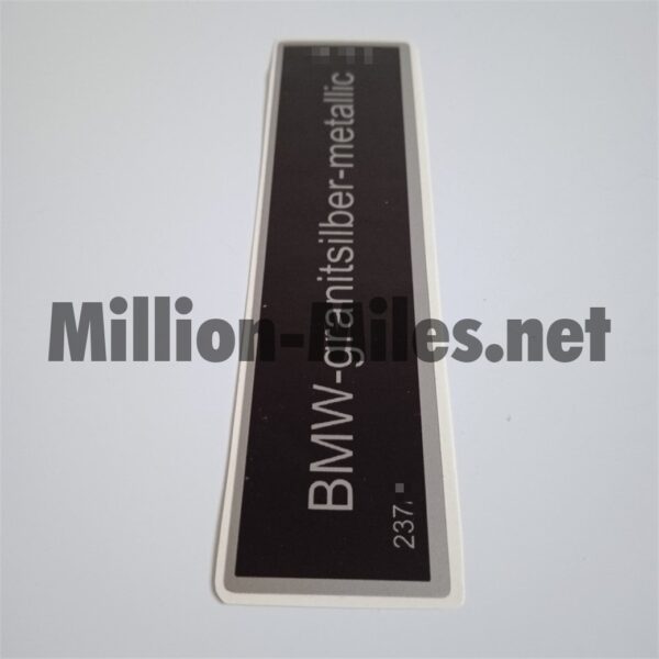 BMW E30 E31 E32 E34 Colour Code 237 Granitsilber Metallic #0902