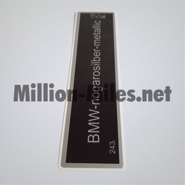 BMW E30 E31 E32 E34 Colour Code 243 Nogarosilber Metallic #0913