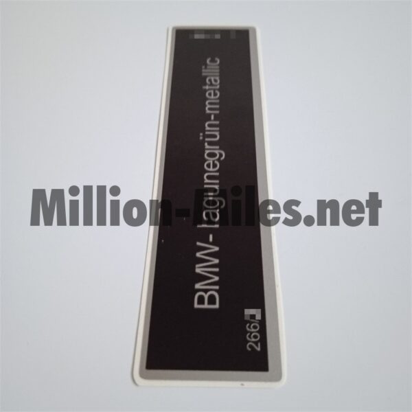 BMW E30 E31 E32 E34 Colour Code 266 Lagunegrun Metallic #0947