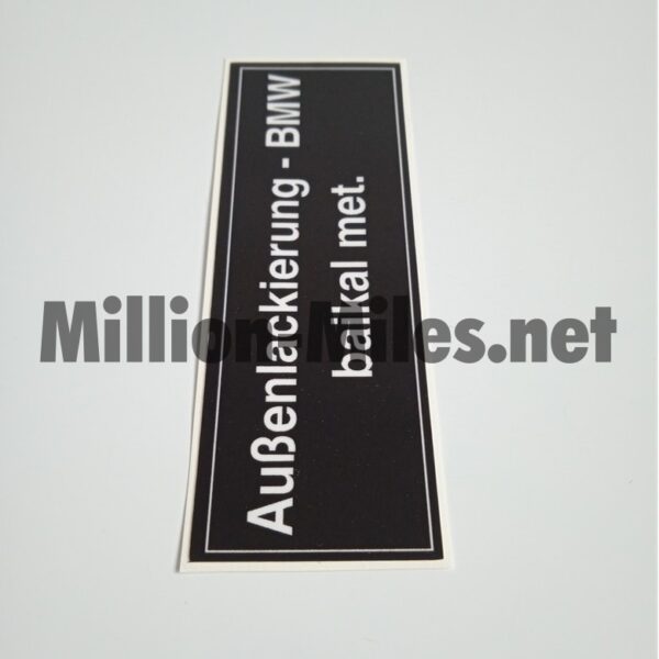 BMW E3 E9 E10 E12 E21 E24 Colour Code Baikal Metallic #0965