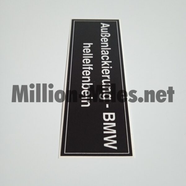 BMW E3 E9 E10 E12 E21 E24 Colour Code Hellelfenbein #0969