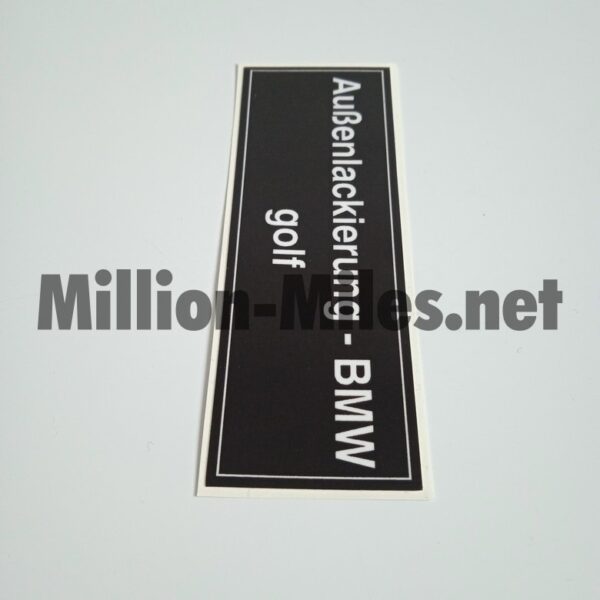 BMW E3 E9 E10 E12 E21 E24 Colour Code Golf #0995