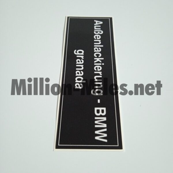 BMW E3 E9 E10 E12 E21 E24 Colour Code Granada #1004