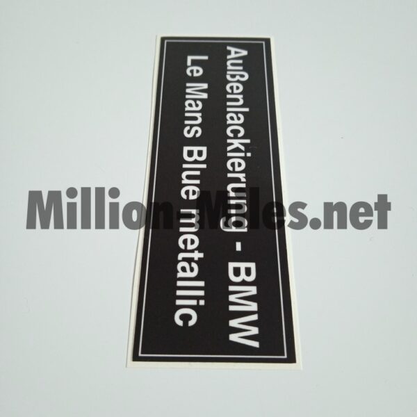 BMW E3 E9 E10 E12 E21 E24 Colour Code Le Mans Blue Metallic #1010