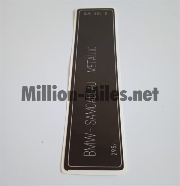 BMW E38 E39 E46 E60 E90 Colour Code 295 Samoablau Metallic #1026