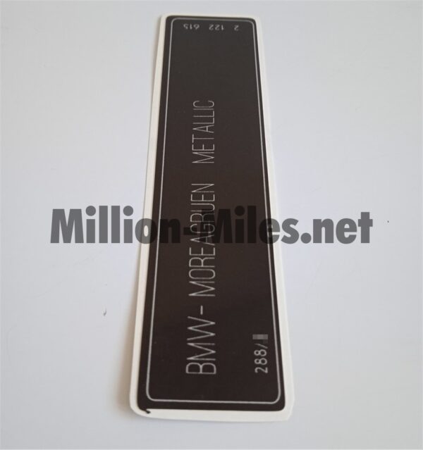 BMW E38 E39 E46 E60 E90 Colour Code 288 Moreagruen Metallic #1035