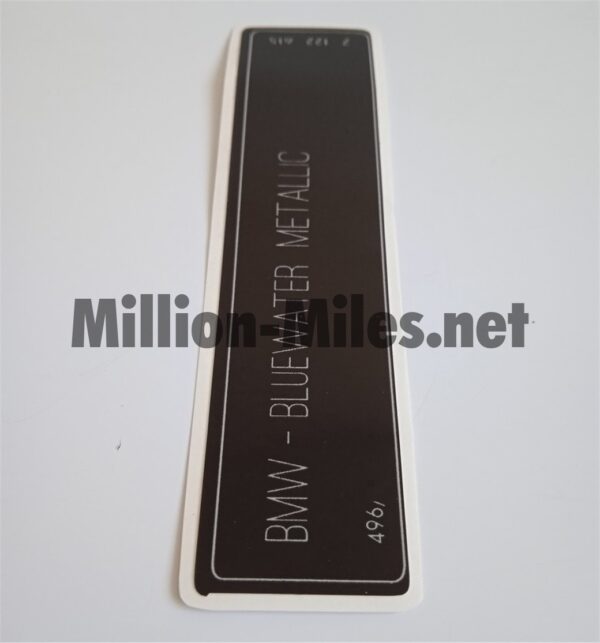 BMW E38 E39 E46 E60 E90 Colour Code 496 Bluewater Metallic #1036