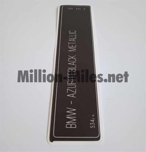 BMW E38 E39 E46 E60 E90 Colour Code S34 Azuriteblack Metallic #1039