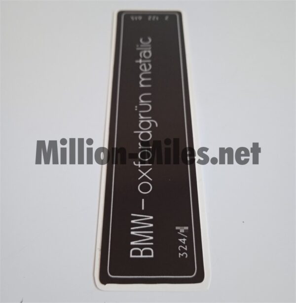 BMW E38 E39 E46 E60 E90 Colour Code 314 Oxfordgrun Metallic #1043