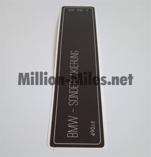 BMW E38 E39 E46 E60 E90 Colour Code 490 Sonderlackierung #1045