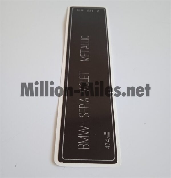 BMW E38 E39 E46 E60 E90 Colour Code 474 Sepia Violet Metallic #1051