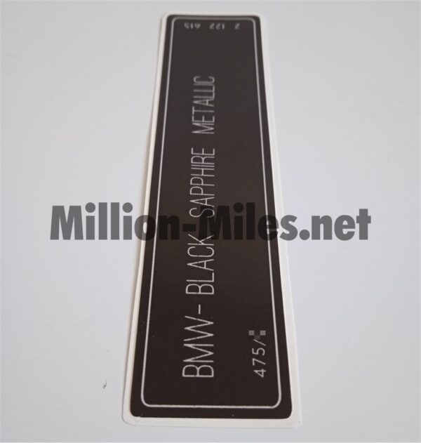 BMW E38 E39 E46 E60 E90 Colour Code 475 Black Sapphire Metallic #1056
