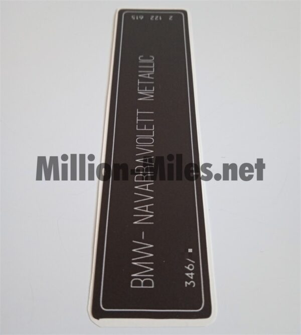 BMW E38 E39 E46 E60 E90 Colour Code 346 Navarraviolett Metallic #1076
