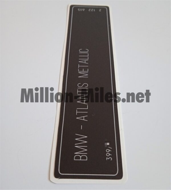 BMW E38 E39 E46 E60 E90 Colour Code 399 Atlantis Metallic #1100
