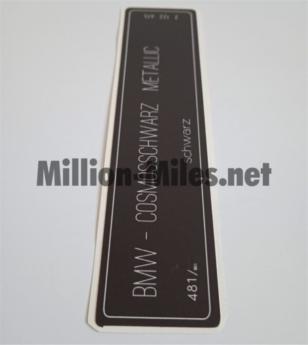 BMW E38 E39 E46 E60 E90 Colour Code 481 Cosmosschwarz Metallic #1119