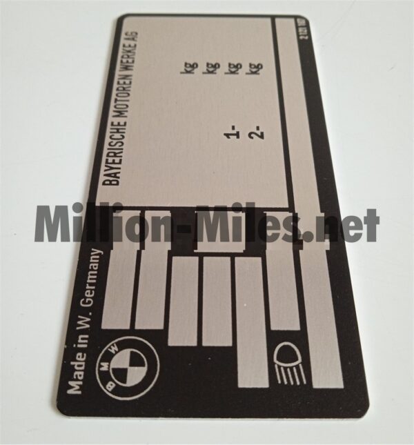 BMW VIN Plaque #1155