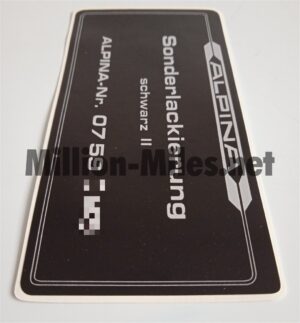 ALPINA Schwarz 2 Sonderlackierung Custom #1180