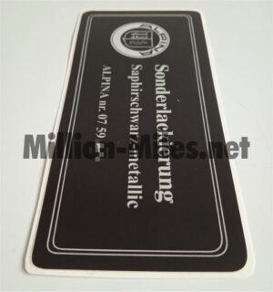ALPINA Saphirschwarz Metallic Sonderlackierung Custom #1185