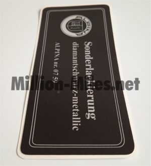 ALPINA Diamantschwarz Metallic Sonderlackierung Custom #1189