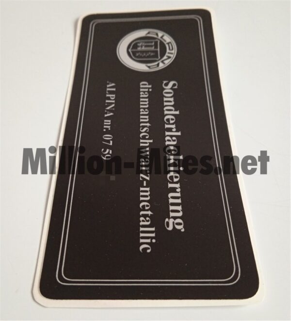 ALPINA Diamantschwarz Metallic Sonderlackierung Custom #1189