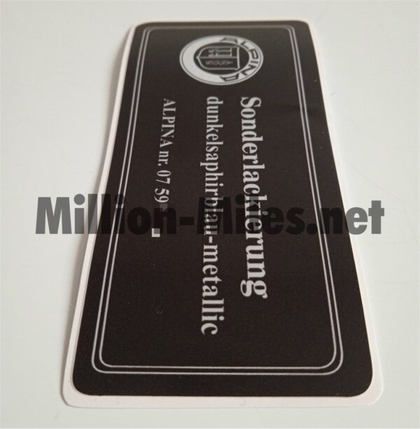 ALPINA Dunkelsaphirblau Metallic Sonderlackierung #1190