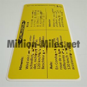 ALPINA Spare Wheel info Japan Nicole #1210