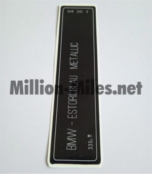 BMW Colour Code Estorilblau Metalic 2000+ #1218