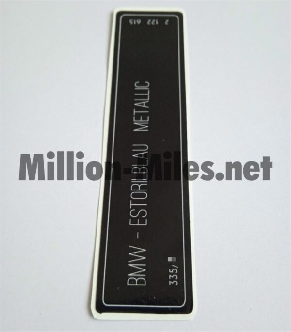 BMW Colour Code Estorilblau Metalic 2000+ #1218
