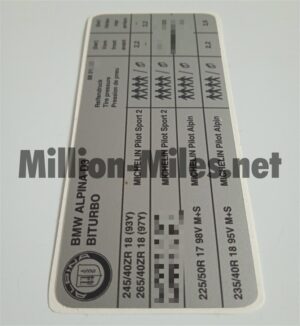 Alpina Tire Pressure E90 D3 BiTurbo #1223