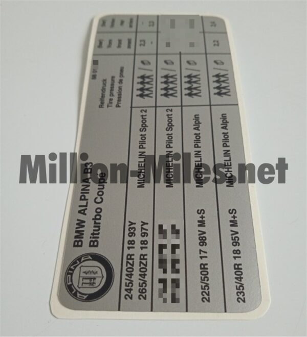 Alpina Tire Pressure E92 B3 BiTurbo Coupe #1227