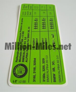 Alpina Tire Pressure E36 B3 3.0 #1231