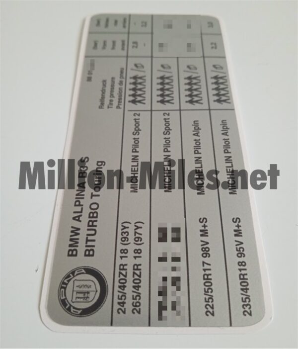 Alpina Tire Pressure E91 B3S BiTurbo Touring #1237