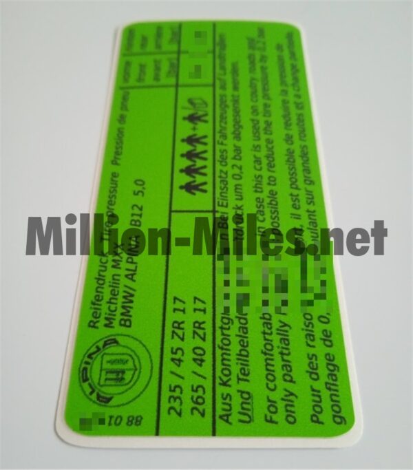 Alpina Tire Pressure E32 B12 5.0 #1243