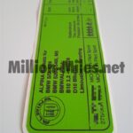 Alpina Tire Pressure E39 Models #1255