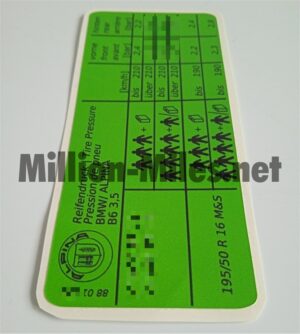 Alpina Tire Pressure E30 B6 3.5 #1273