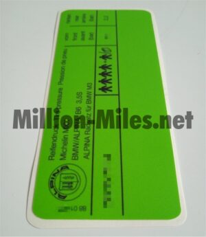 Alpina Tire Pressure E30 B6 3.5 S #1274