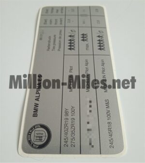 Alpina Tire Pressure E60 B5 #1275