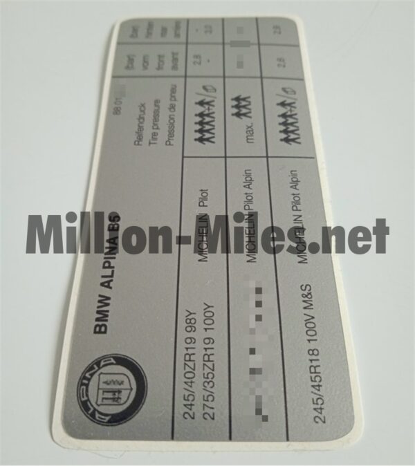 Alpina Tire Pressure E60 B5 #1275