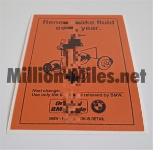BMW Brake Fluid Service ENG #1298
